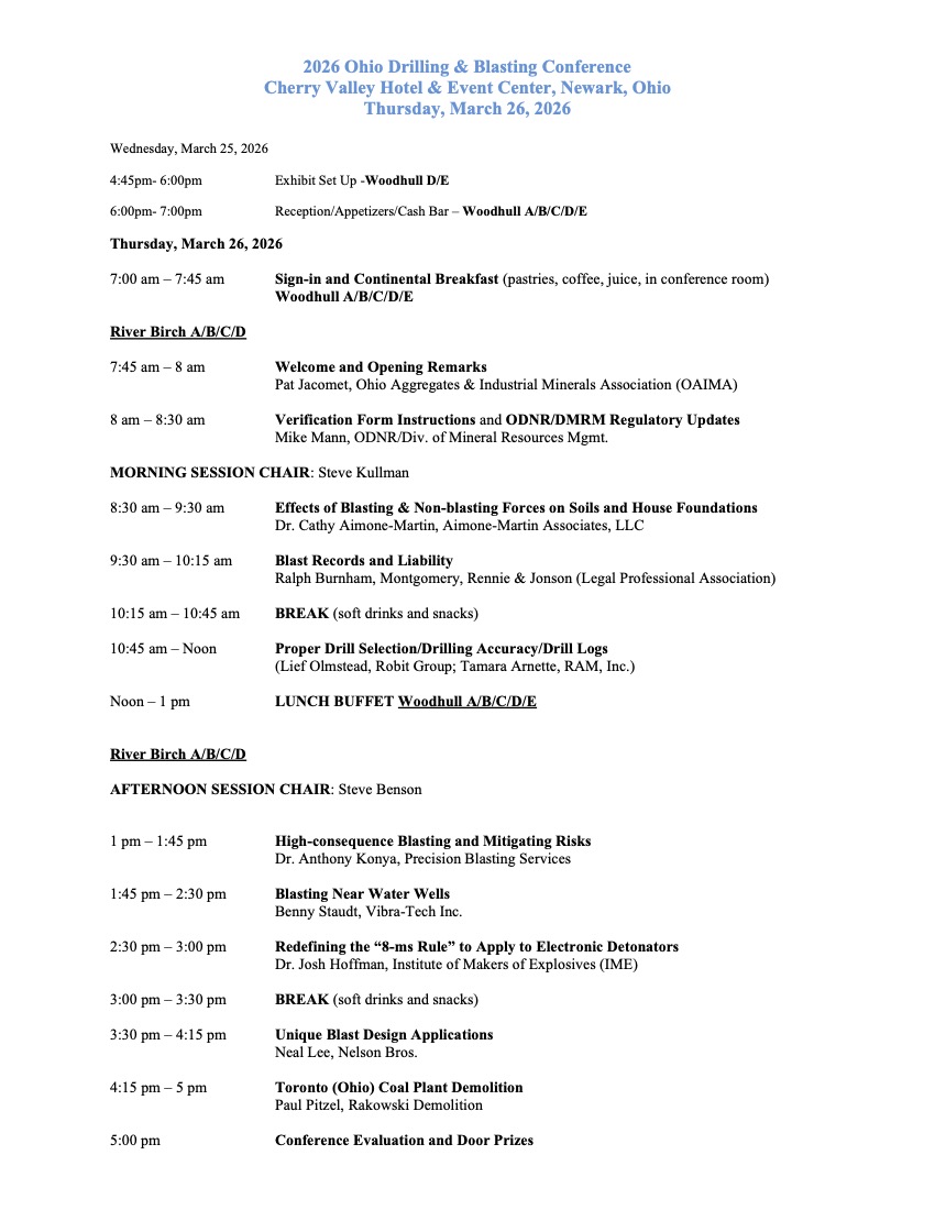 2026 Drilling & Blasting Agenda Image